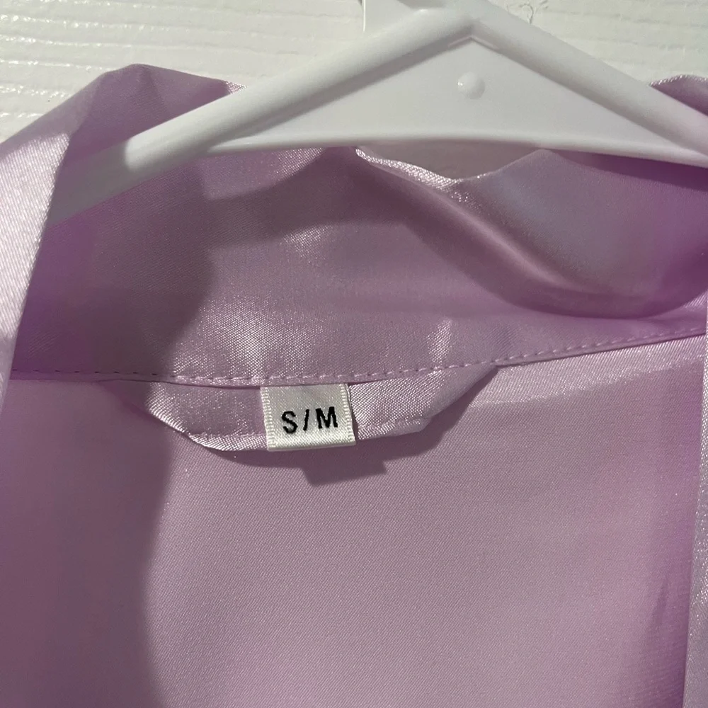 Lavender Satin Robe - Picture 3 of 4